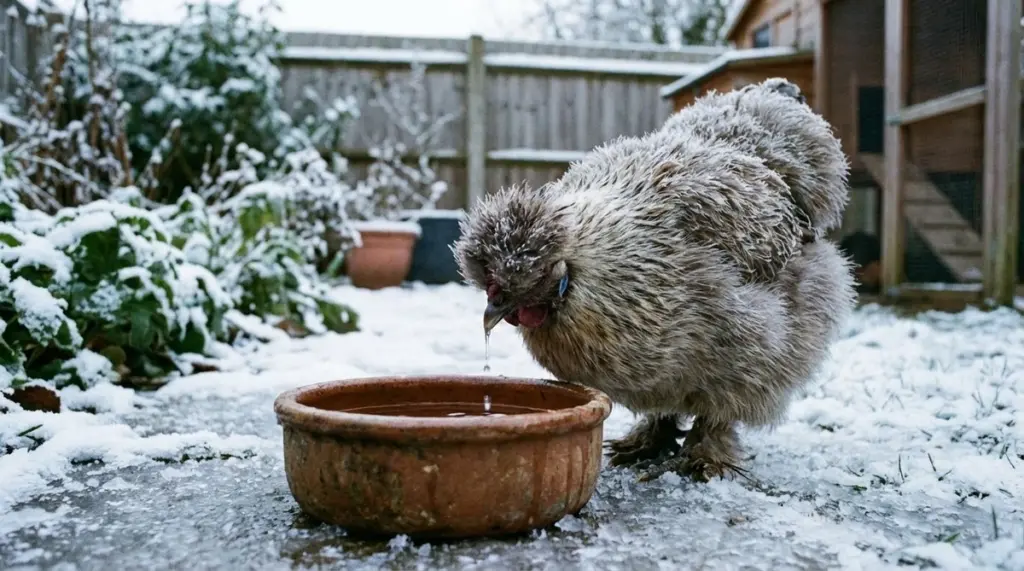 Por qué tus gallinas beben menos en invierno y cómo evitar problemas graves
