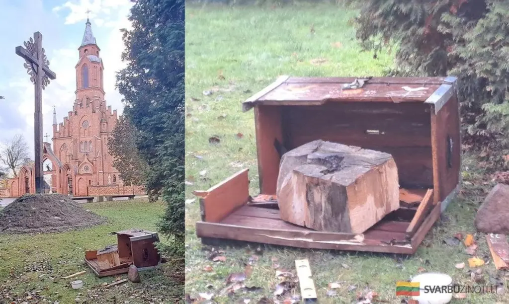 Roban y destrozan alcancía en histórica iglesia de Kernavė