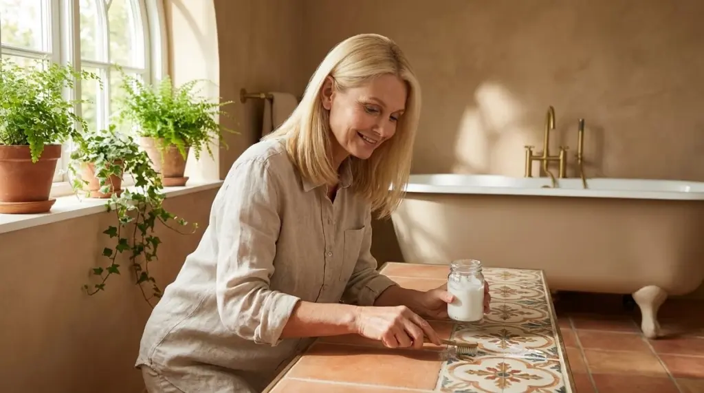 Adiós a los productos químicos: el limpiador casero que deja tus juntas de azulejo como nuevas