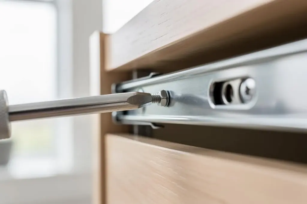 Ajuste maestro: el truco del destornillador para cuadrar cajones rebeldes