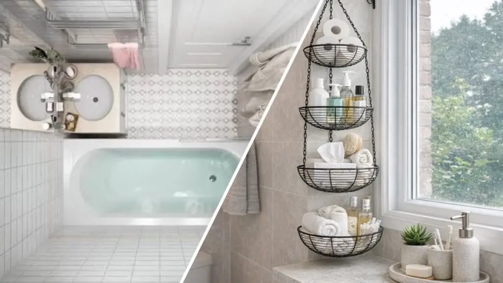 El ingenioso truco de la vecina para ganar espacio en el baño con una cesta de frutas