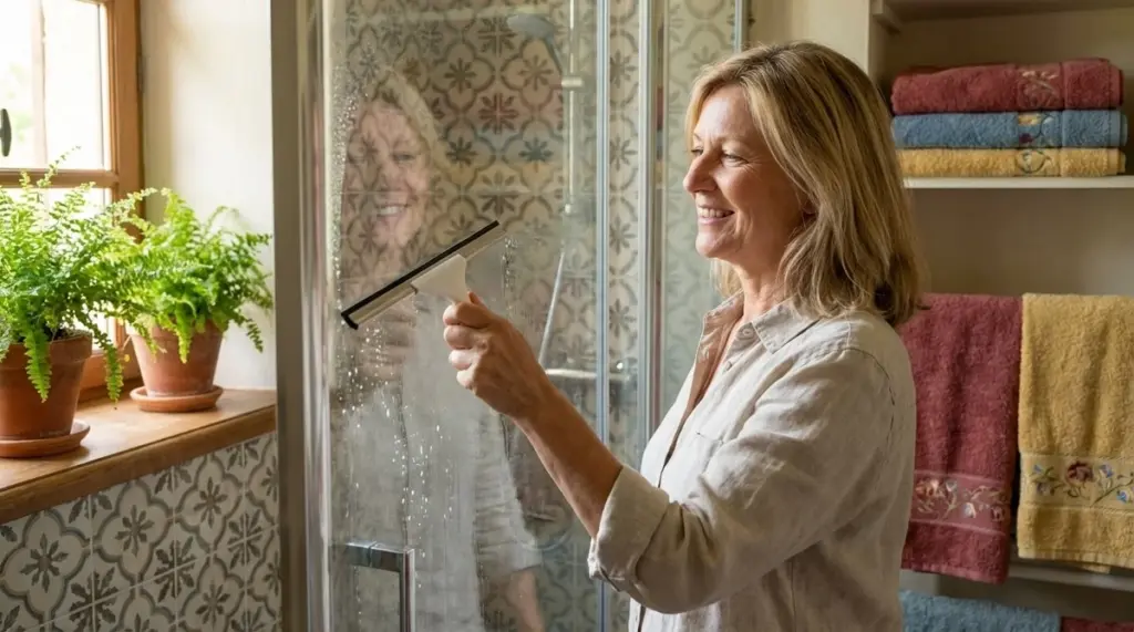 El truco infalible para paredes de ducha relucientes: adiós a las manchas blancas en segundos