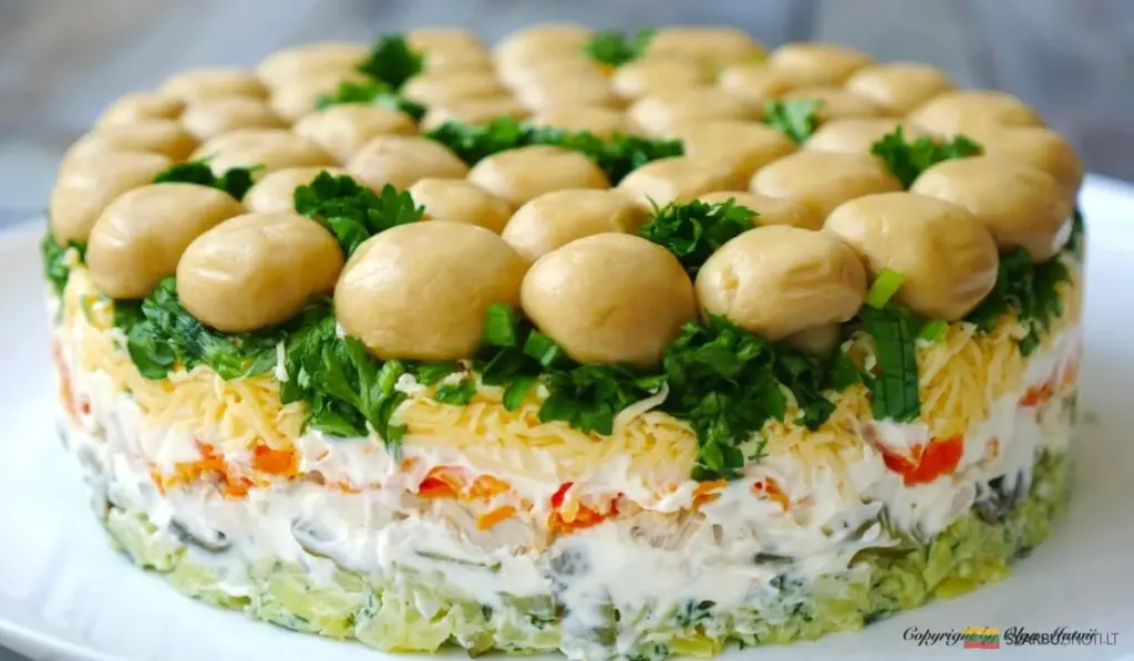 La ensalada "Clad Mushroom" que desafía a un experto en Olivier