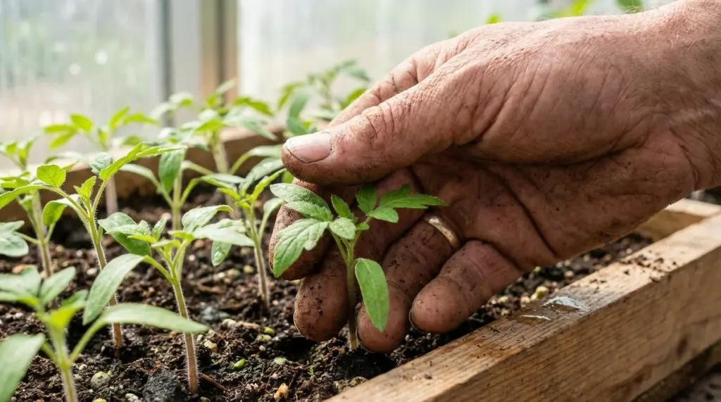 Tus plántulas de tomate se alargan y debilitan? Este gesto lo cambia todo