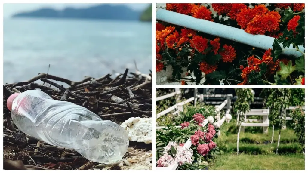 1 truco sencillo para transformar botellas en decoración floral y dar vida a tu valla