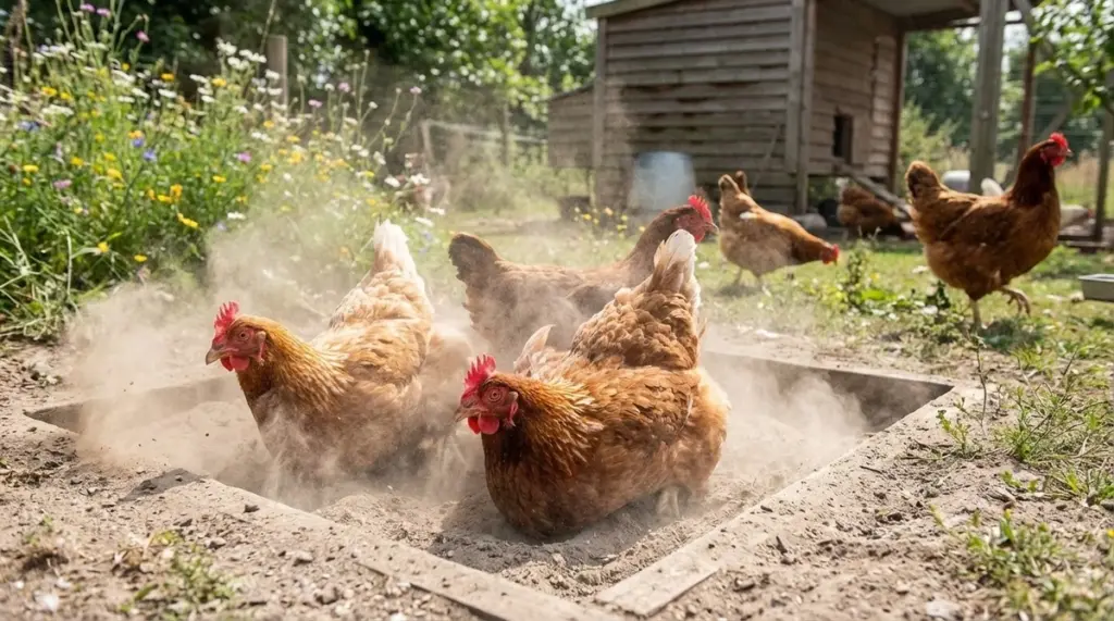 El secreto para que tus gallinas recuperen el brillo: el baño de polvo que aman