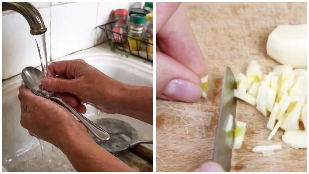 La solución que olvidaste: Frota tus manos con esta cuchara y el olor a ajo desaparecerá al instante