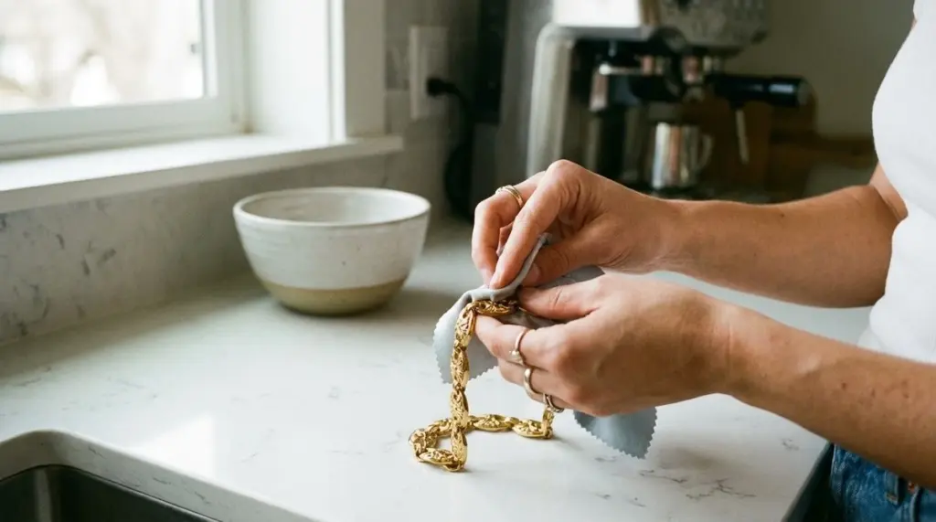 La técnica olvidada con pan fresco que hace brillar el oro sin esfuerzo